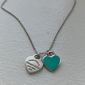 Tiffany sterling silver double heart necklace